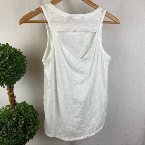 Athleta White Sleeveless Daily Cowl Sport Athletic Tank Top M - Picture 3 of 5